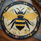 Golden Honey Trails Round Mat Rug - washable non-slip printed rug