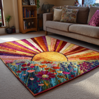 Golden Horizon area rug in a living room