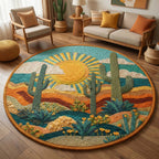 Golden Horizon Round Mat Rug - Nature Design | Serene Home Decor