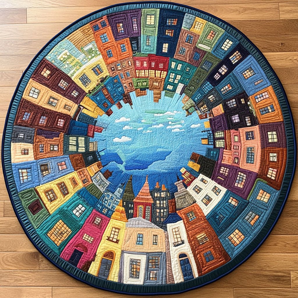 Golden Horizon Round Mat Rug - Nature Design | Serene Home Decor