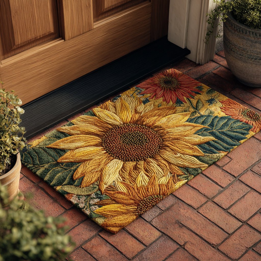 Golden Hour Sunflower Doormat - Nature Design | Printed Welcome Doormat