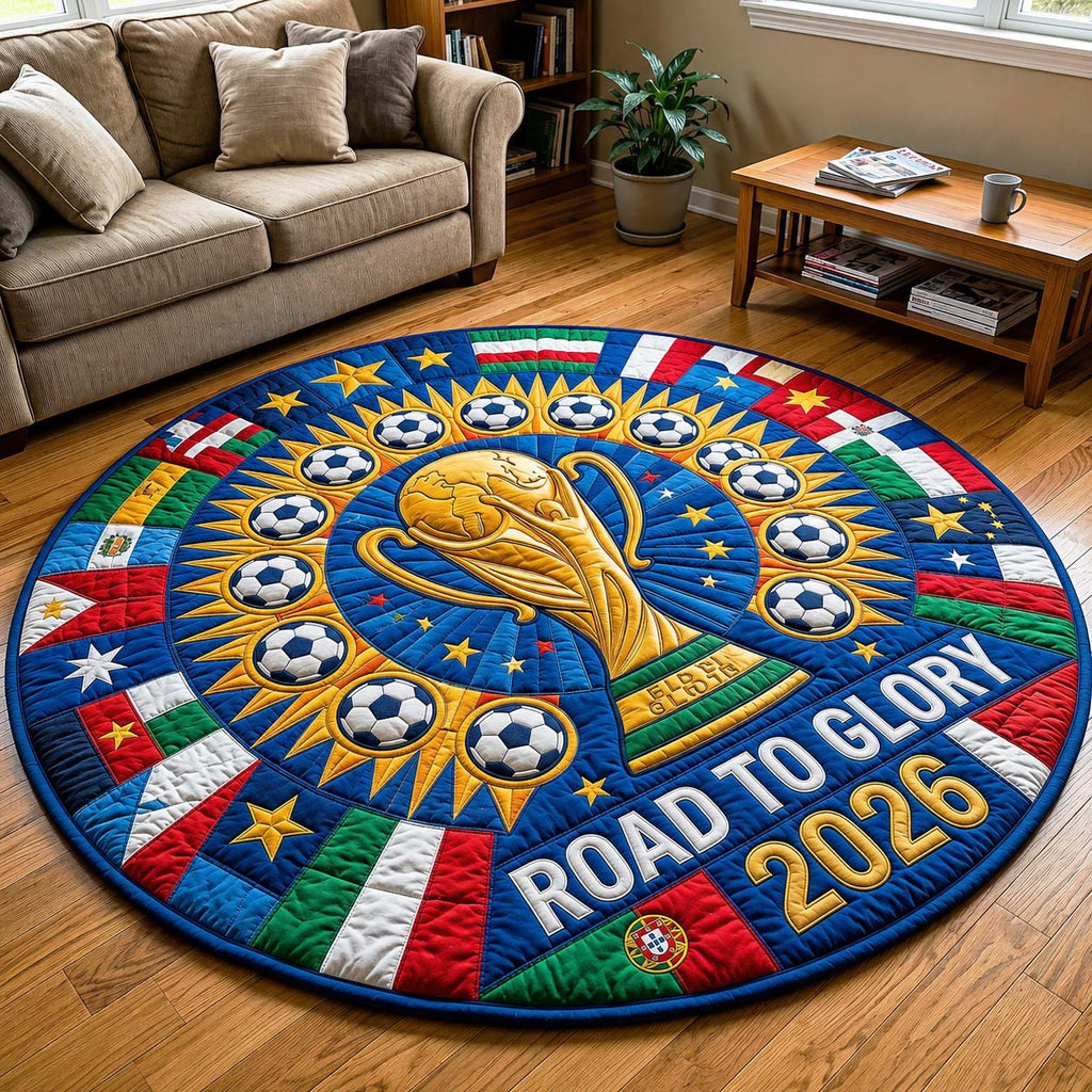 Golden Journey Round Mat Rug - Nature Design | Serene Home Decor