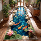 Golden Koi Haven Runner Carpet Runner Rug - Cute Pet Design | Animal Printed Runner Rug