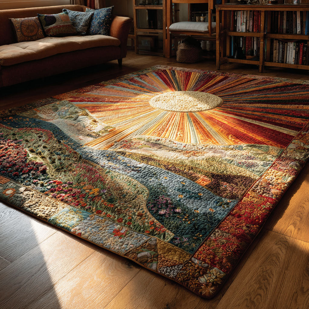 Golden Light area rug in a living room