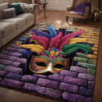 Golden Masquerade area rug in a living room