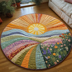 Golden Meadow Round Mat Rug - Nature Design | Serene Home Decor