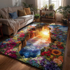 Golden Meadows area rug in a living room