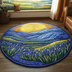 Golden Meadows Round Mat Rug - washable non-slip printed rug