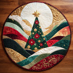 Golden Night Tree Round Mat Rug - washable non-slip printed rug