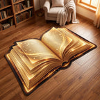 Golden Pages Custom Shape Area Rug - Nature Design | Die-Cut Non-Slip Rug - washable non-slip printed rug