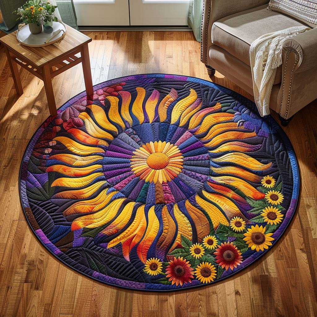 Golden Path Round Mat Rug