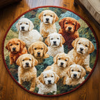 Golden Paws Round Mat Rug - washable non-slip printed rug