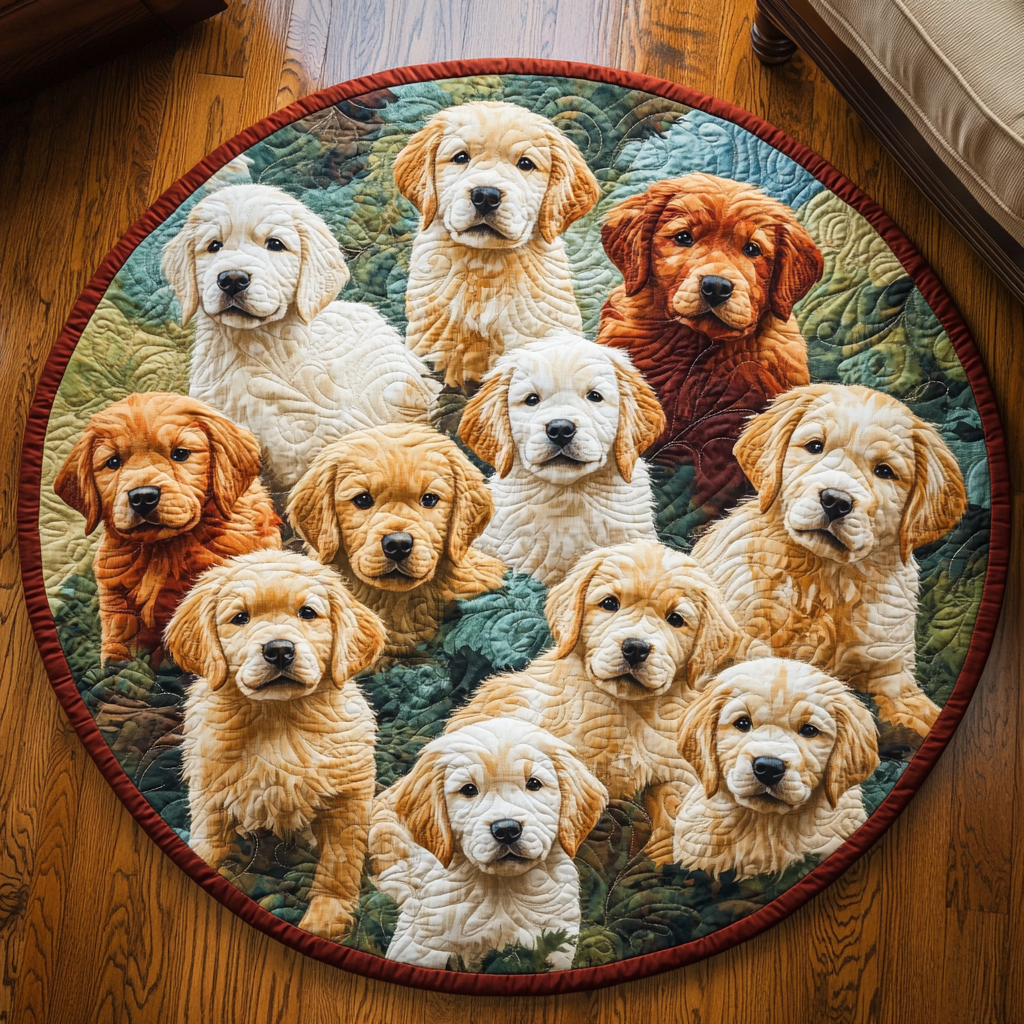 Golden Paws Round Mat Rug