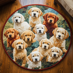 Golden Paws Round Mat Rug