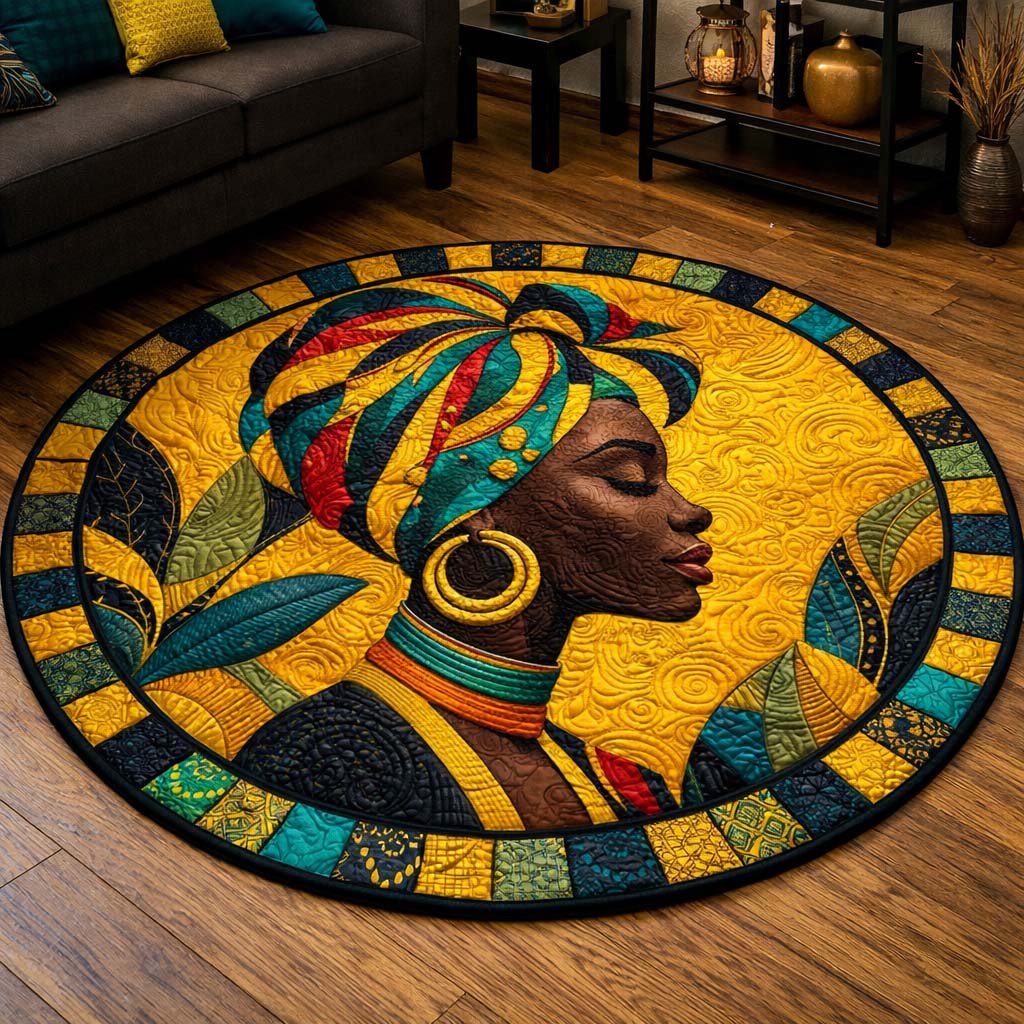 Golden Queen Round Mat Rug - Nature Design | Serene Home Decor