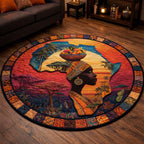 Golden Queen Round Mat Rug - Nature Design | Serene Home Decor