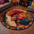 Golden Queen Round Mat Rug - Nature Design | Serene Home Decor