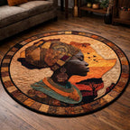 Golden Queen Round Mat Rug - Nature Design | Serene Home Decor