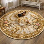 Golden Queen Round Mat Rug - Nature Design | Serene Home Decor