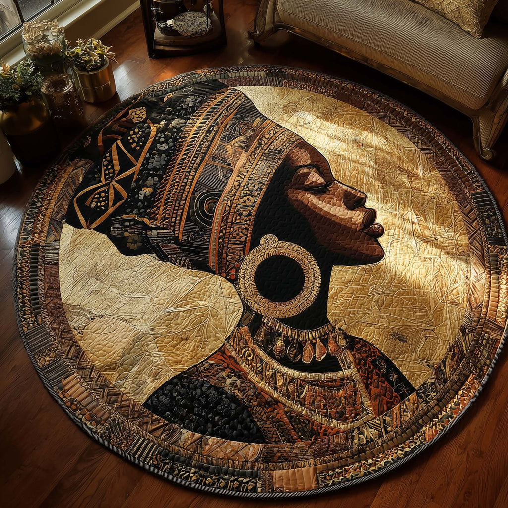 Golden Queen Round Mat Rug - Nature Design | Serene Home Decor