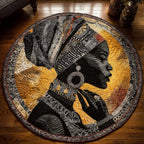 Golden Queen Round Mat Rug - washable non-slip printed rug