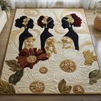 Golden Queens area rug in a living room