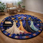 Golden Queens Round Mat Rug - Nature Design | Serene Home Decor