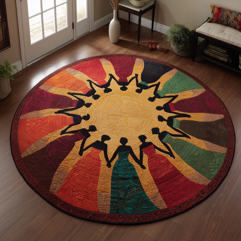 Golden Queens Round Mat Rug - Nature Design | Serene Home Decor