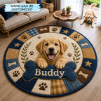 Golden Retriever Best Buddy QTCUZ Round Mat Rug - washable non-slip printed rug