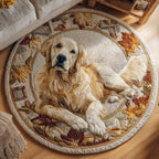 Golden Retriever Pure Round Mat Rug - washable non-slip printed rug
