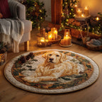 Golden Retriever Round Mat Rug - Nature Design | Serene Home Decor
