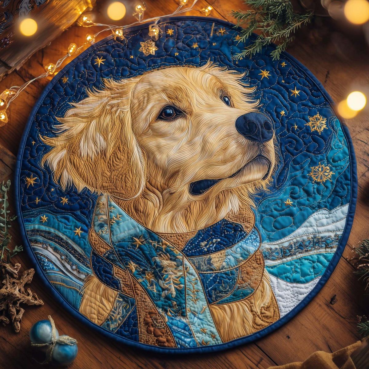 Golden Retriever Round Mat Rug - Nature Design | Serene Home Decor