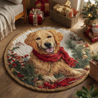 Golden Retriever Round Mat Rug - Nature Design | Serene Home Decor