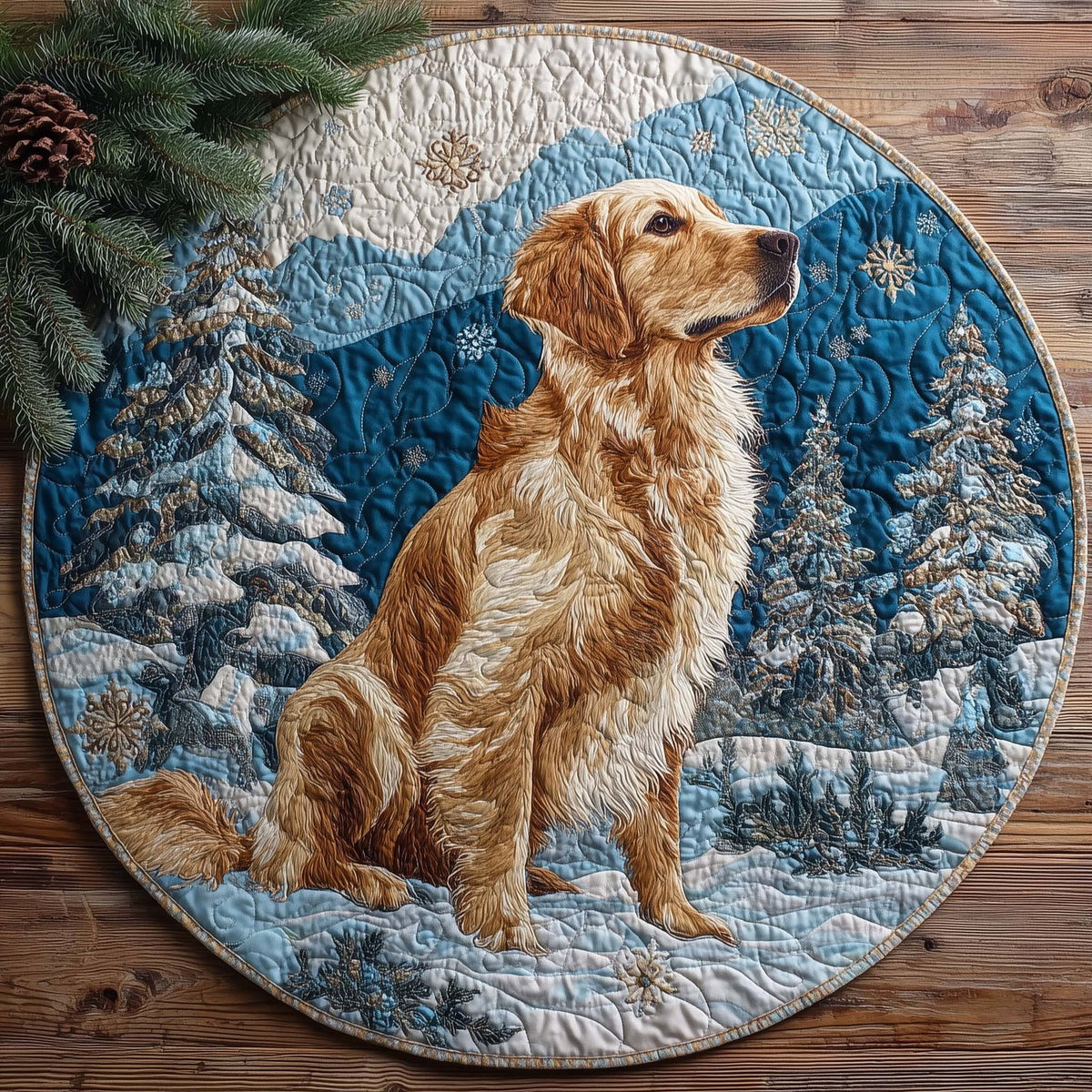 Golden Retriever Round Mat Rug - Nature Design | Serene Home Decor