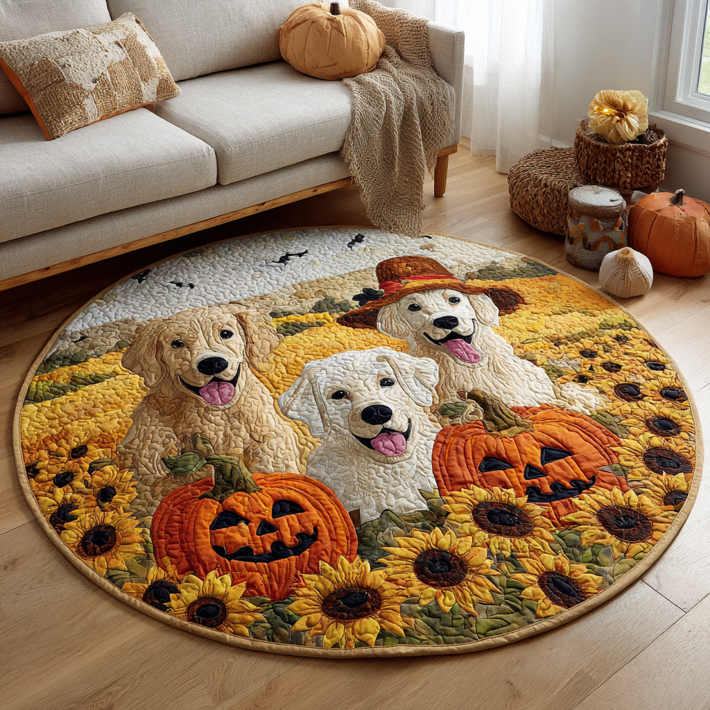 Golden Retriever Trio Round Mat Rug