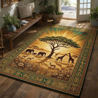 Golden Savanna area rug in a living room
