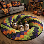 Golden Shadow Round Mat Rug - washable non-slip printed rug