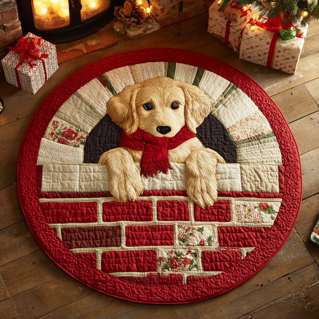 Golden Sleigh Round Mat Rug - Nature Design | Serene Home Decor