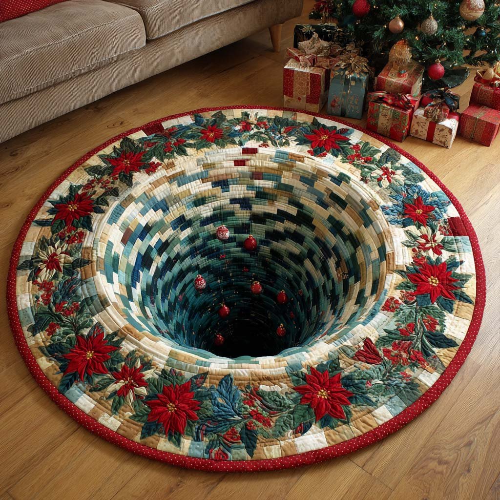 Golden Spiral Round Mat Rug - washable non-slip printed rug