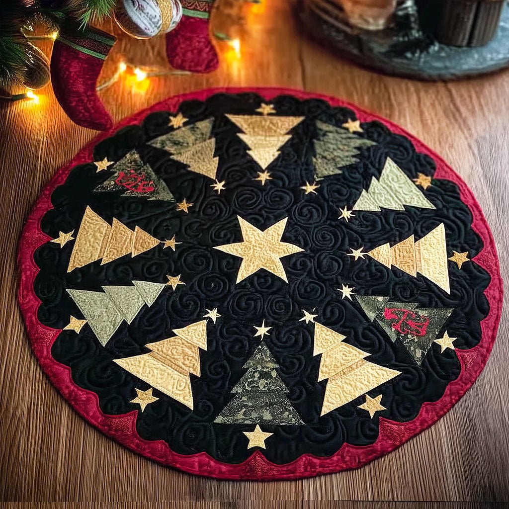 Golden Starburst Round Mat Rug - washable non-slip printed rug