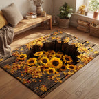 Golden Sun Hollow area rug in a living room