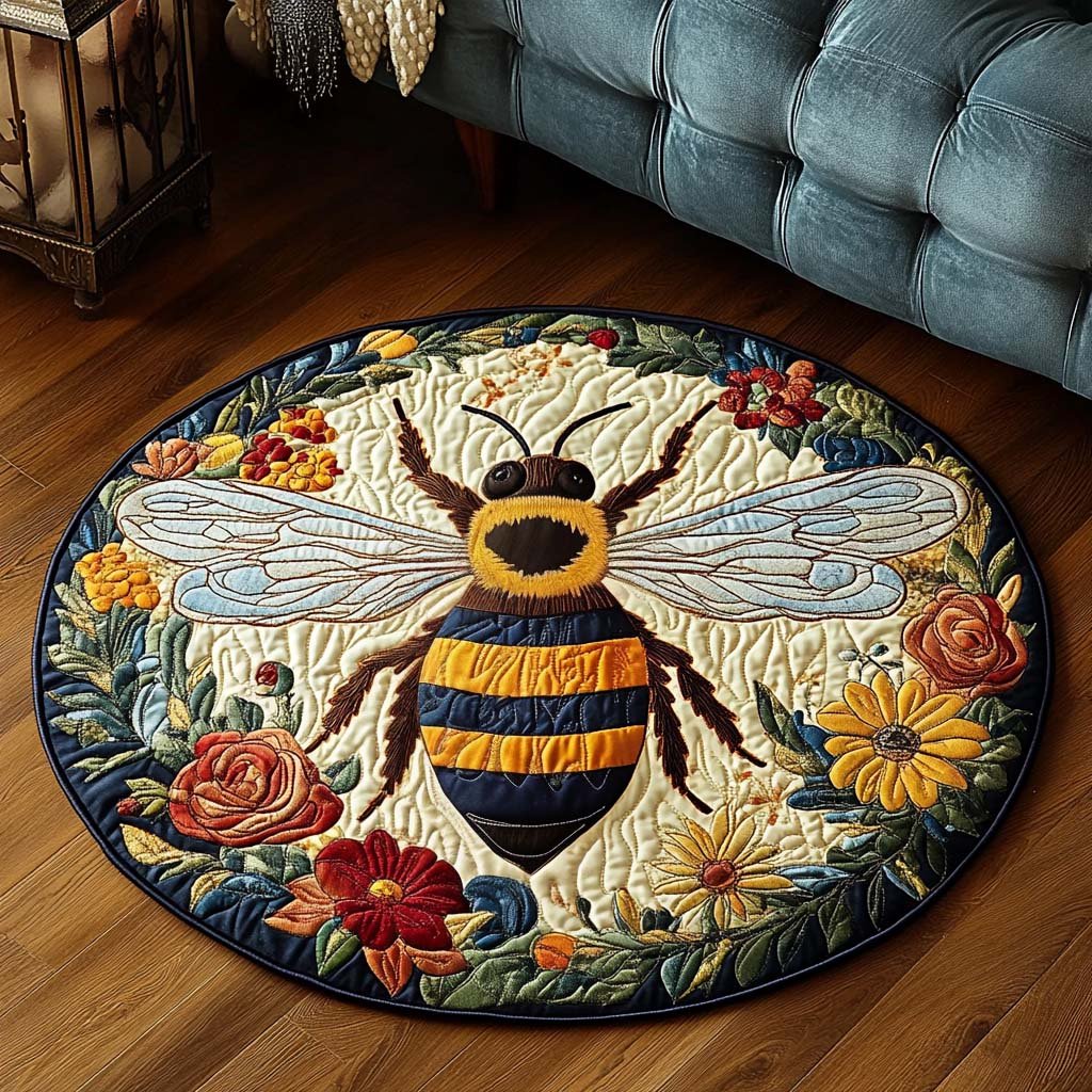 Golden Throne Round Mat Rug - washable non-slip printed rug