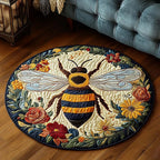 Golden Throne Round Mat Rug - washable non-slip printed rug