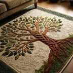 Golden Tree area rug in a living room