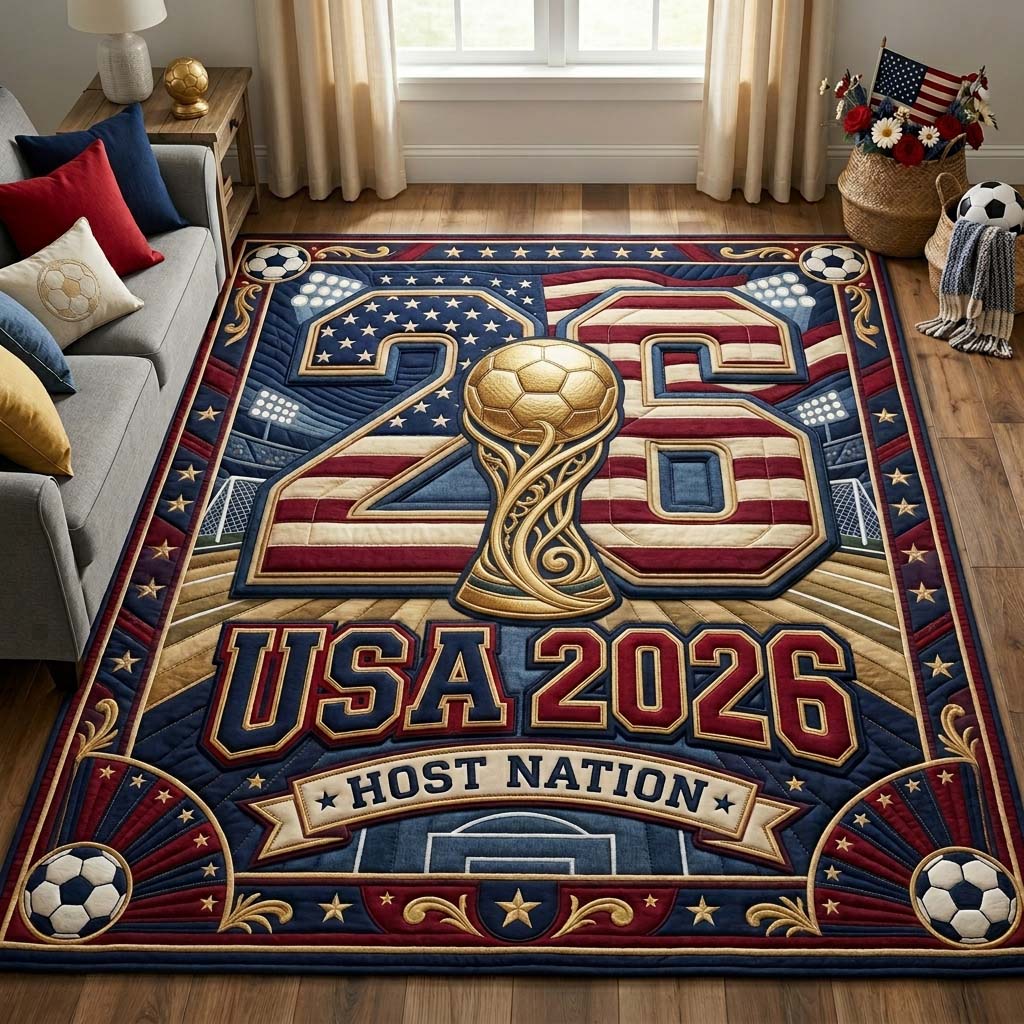 Golden Trophy area rug in a living room