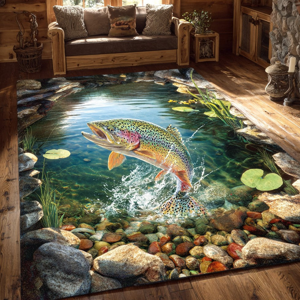 Golden Trout area rug in a living room