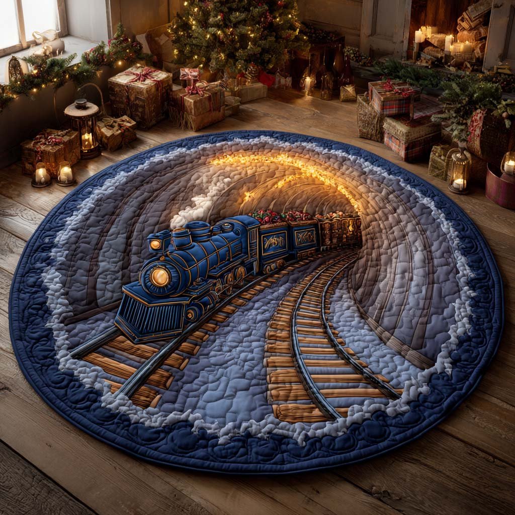 Golden Tunnel Express Round Mat Rug - washable non-slip printed rug