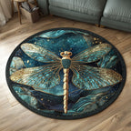 Golden Twilight Round Mat Rug - washable non-slip printed rug