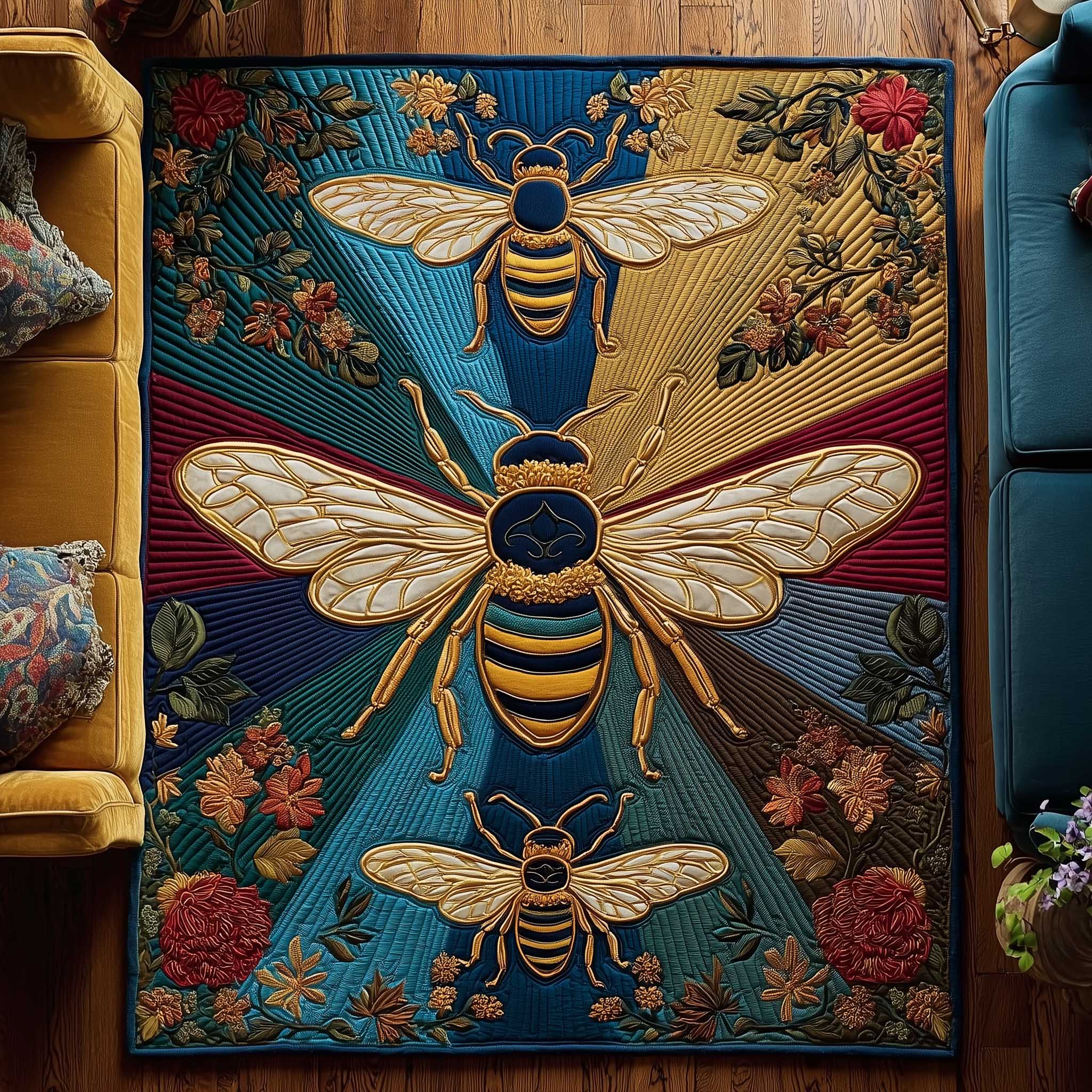 Golden Wing area rug in a living room