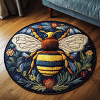 Golden Wing Whimsy Round Mat Rug - washable non-slip printed rug